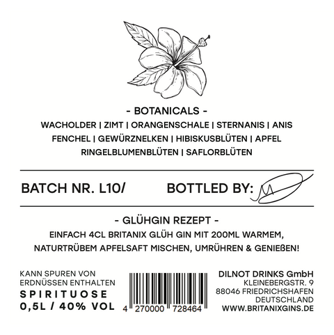 Britanix Glüh Gin 2025 (500ml / 40% Vol)